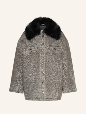 Liu Jo Kurtka Jeansowa Z Odpinanym Sztucznym Futrem grau