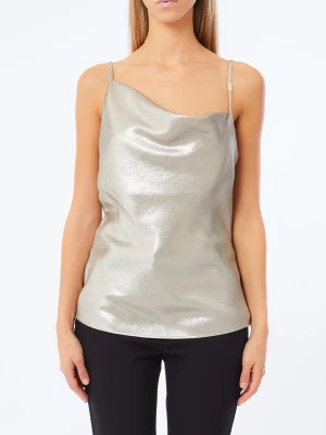 Liu Jo Laminated Crepe Top złoty