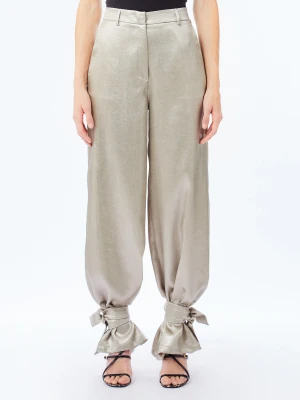 Liu Jo Laminated Crepe Trousers złoty