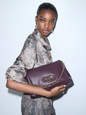 Liu Jo Lapuffy Large Bag Aubergine