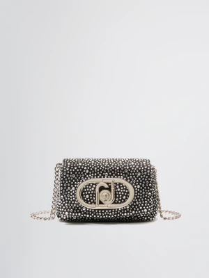 Liu Jo Lapuffy Mini Bag With Rhinestones czarny