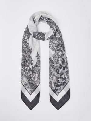 Liu Jo Large Animal Print Scarf czarny
