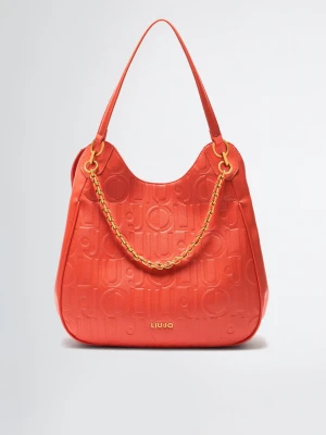 Liu Jo Large Bag With Bejewelled Chain pomarańczowy