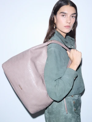 Liu Jo Large Croc-effect Tote Bag Mocha