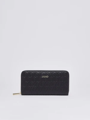 Liu Jo Large Wallet Monogram Debossed czarny