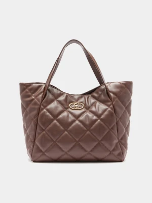 Liu Jo Large Quilted Tote Bag Dark Brown