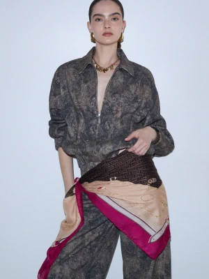 Liu Jo Large Scarf With Charms Print czerwony