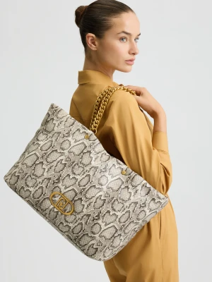 Liu Jo Large Snakeskin Lapuffy Tote Bag LIUJO