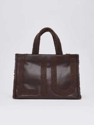 Liu Jo Large Tote Bag With Logo Dark Brown