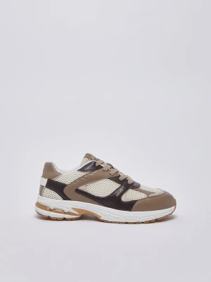 Liu Jo Leather And Mesh Sneakers beżowy