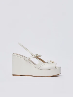 Liu Jo Leather And Patent Leather Slingback Wedges LIUJO
