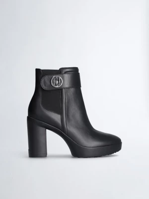 Liu Jo Leather Ankle Boot With Wide Heel LIUJO