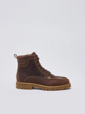 Liu Jo Leather Ankle Boots brązowy