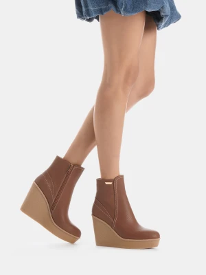 Liu Jo Leather Ankle Boots With Wedge Heel LIUJO