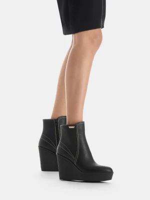 Liu Jo Leather Ankle Boots With Wedge Heel LIUJO