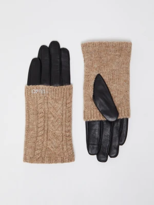 Liu Jo Leather Gloves With Wool Muffs LIUJO