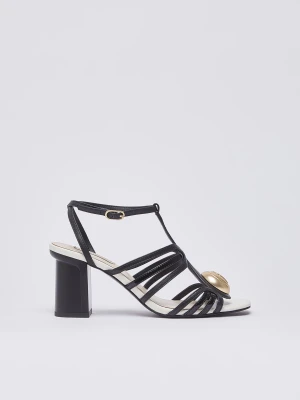 Liu Jo Leather Sandals With Wide Heel