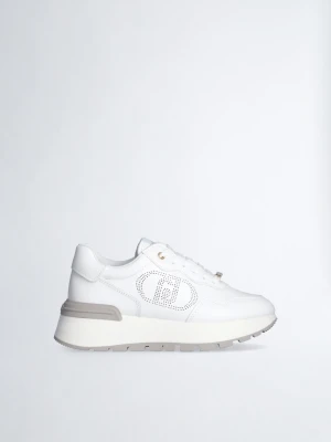 Liu Jo Leather Sneakers With Openwork Logo LIUJO