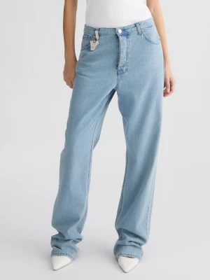 Liu Jo Light Blue Straight-leg Jeans With Bejewelled Charm LIUJO