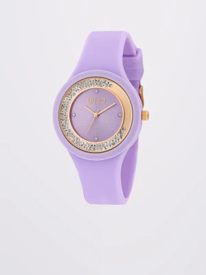 Liu Jo Lilac Silicone Watch With Diamantés LIUJO