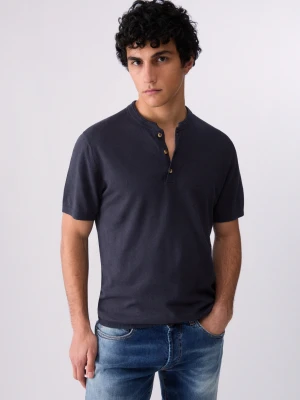 Liu Jo Linen And Cotton T-shirt Dark Blue