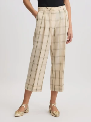 Liu Jo Linen-blend Check Trousers LIUJO