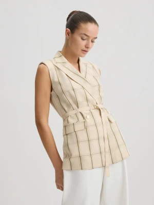 Liu Jo Linen-blend Check Waistcoat LIUJO