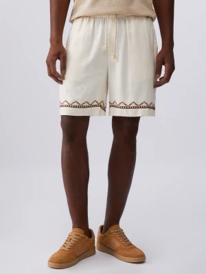 Liu Jo Linen Shorts With Embroidery