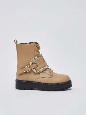 Liu Jo Logo Combat Boots Sand