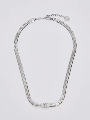 Liu Jo Choker Necklace With Logo srebrny