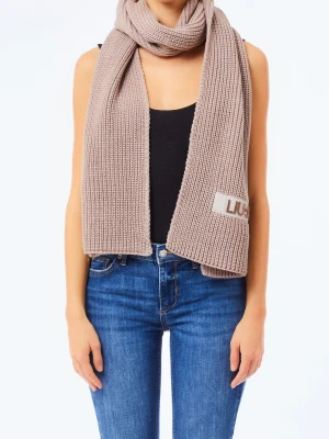 Liu Jo Logo Scarf beżowy
