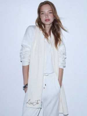 Liu Jo Logo Scarf White Wool