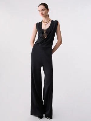 Liu Jo Long Knitted Jumpsuit czarny