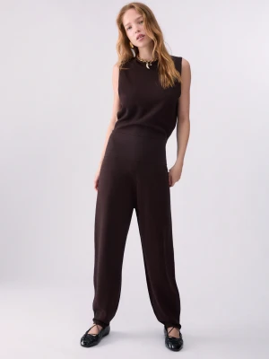 Liu Jo Long Knitted Jumpsuit Mocha
