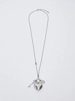 Liu Jo Necklace Long With Heart And Key srebrny