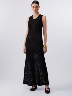Liu Jo Long Openwork Knit Dress