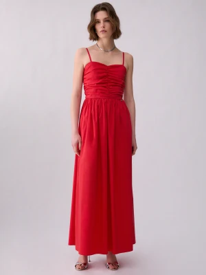 Liu Jo Long Poplin Dress czerwony