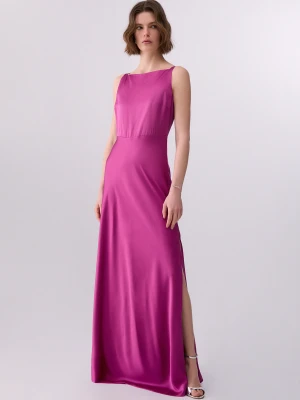 Liu Jo Long Satin Dress Bright Pink