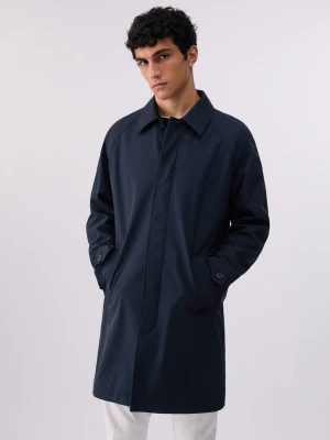 Liu Jo Long Trench Coat Dark Blue