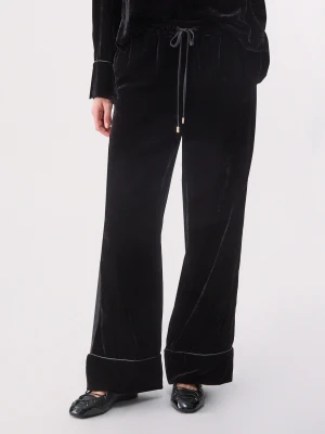 Liu Jo Long Trousers In Velvet czarny
