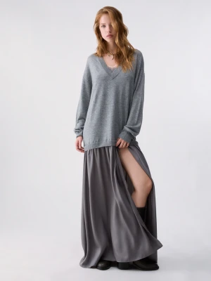 Liu Jo Long Wool Blend Dress Grey Mélange