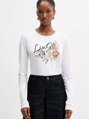 Liu Jo longsleeve bawełniany kolor biały MF5464 JS923