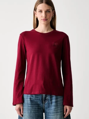 Liu Jo longsleeve damski bawełniany czerwony