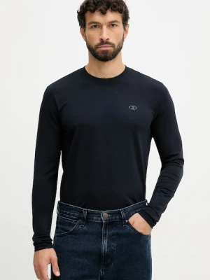 Liu Jo longsleeve kolor granatowy gładki QXX079.J4997