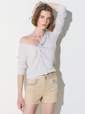 Liu Jo Lurex Cardigan Light Gold