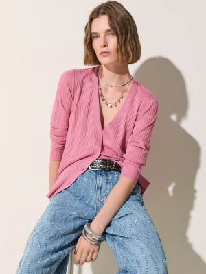 Liu Jo Lurex Cardigan różowy