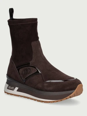 Liu Jo MAXI WONDER 104 sneakersy damskie zamszowe brązowy