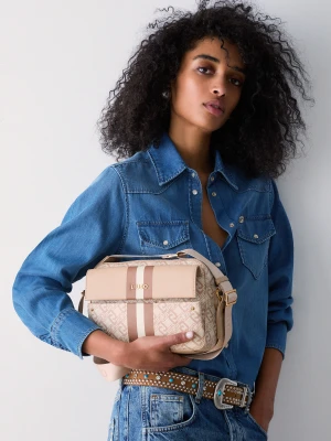 Liu Jo Medium Crossbody Bag With Pocket beżowy