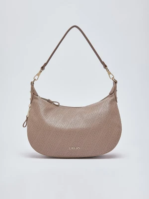 Liu Jo Medium Hobo Bag With Monogram Logo Mocha