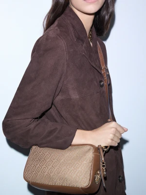 Liu Jo Medium Jacquard Crossbody Bag beżowy